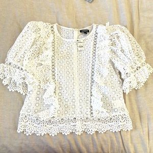 Express White Lace Blouse Size Large New with tags